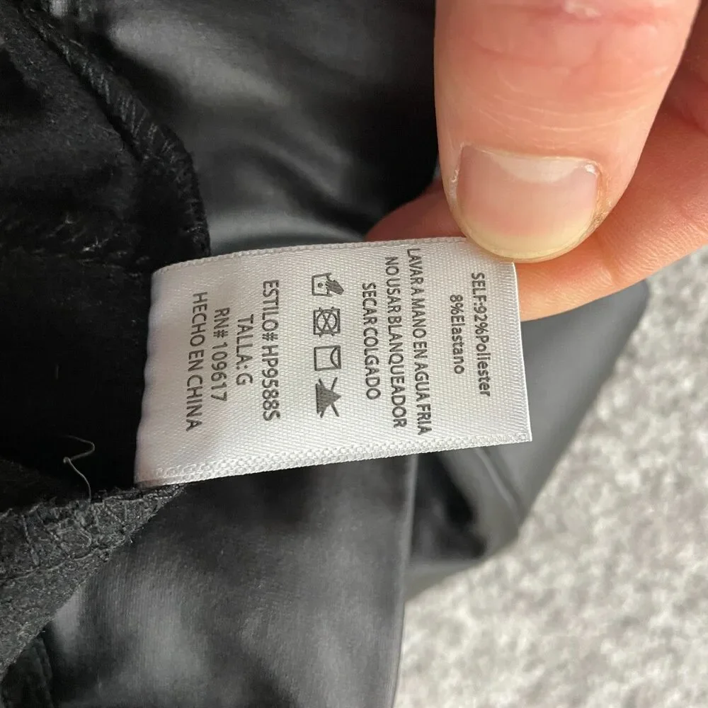 Shinestar Pants womens Large Black Faux Leather Slim Stretch Zip Pockets 31x31